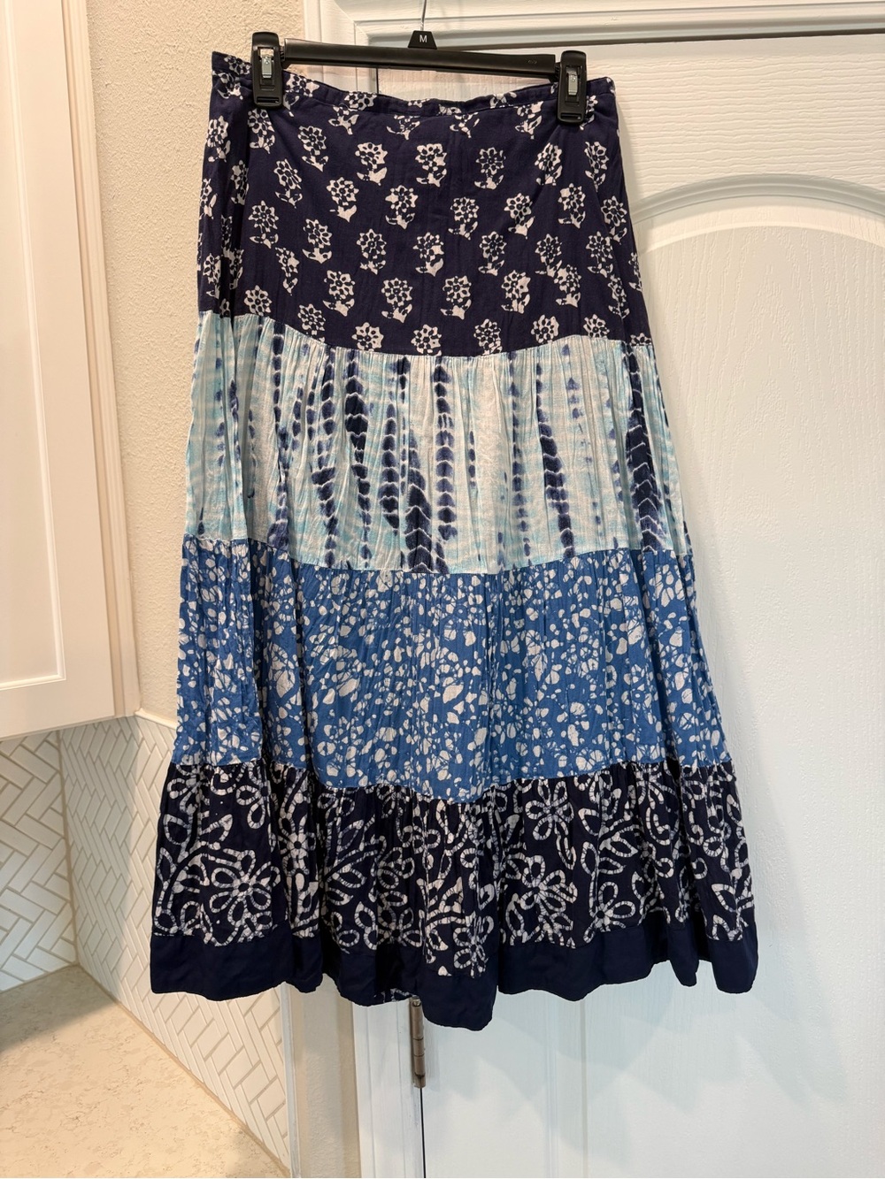 Bay Studio Blue Tiered Boho Maxi Skirt - Women's